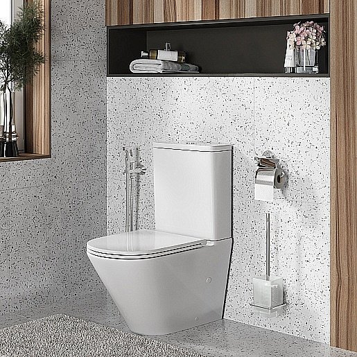 Унитаз-компакт Grossman Tornado GR-4449SQ безободковый, с бачком, с крышкой микролифт, слив-торнадо, белый глянцевый купить в интернет-магазине Sanbest