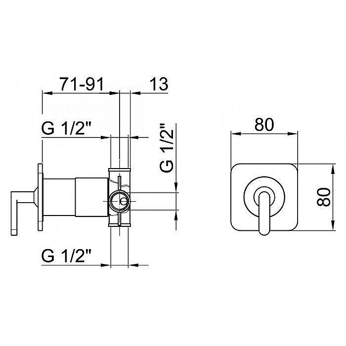 Смеситель для душа Webert Living LV880101560 купить в интернет-магазине сантехники Sanbest