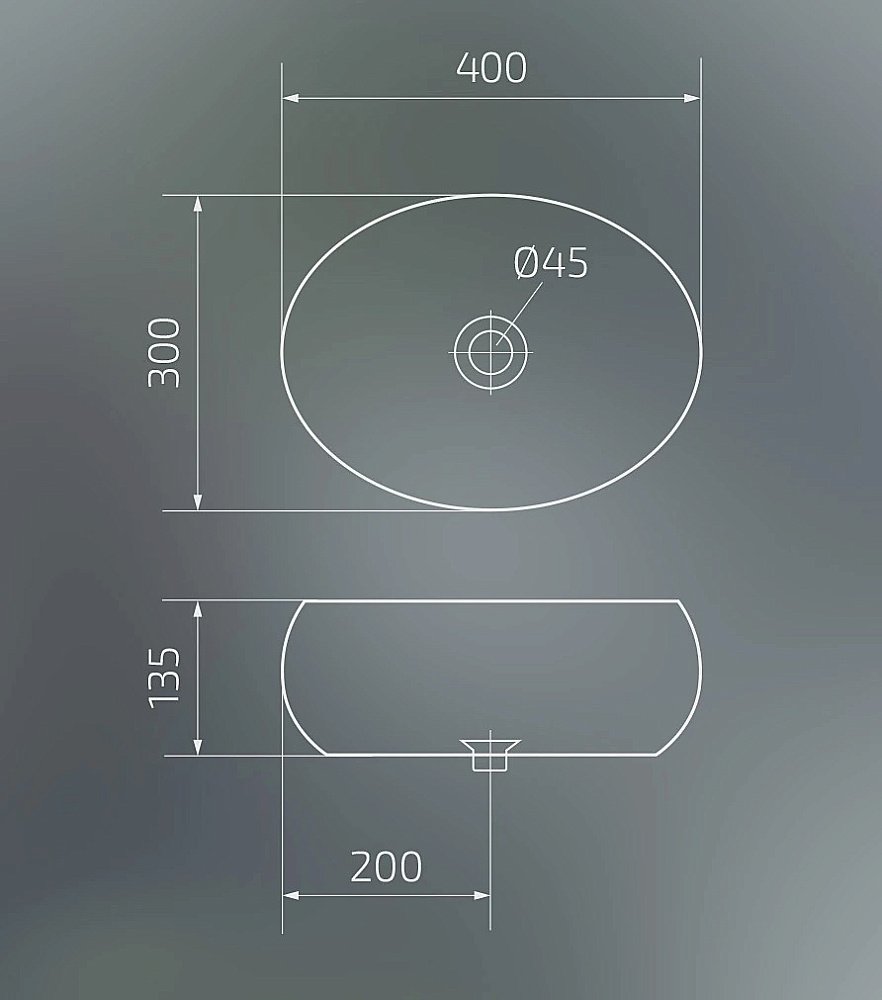 Раковина накладная Gid Lago 40 Bm9030ds 53384 черная матовая купить в интернет-магазине Sanbest
