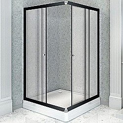 Душевой уголок Радомир Дрим 100х110 1-03-6-1-0-1230 стекло прозрачное/профиль черный левый купить в интернет-магазине сантехники Sanbest
