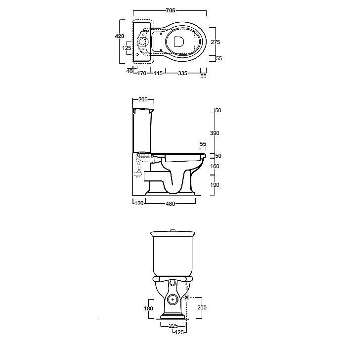 Унитаз напольный SIMAS Lante LA08 с бачком,  кнопка бронза, белый купить в интернет-магазине Sanbest