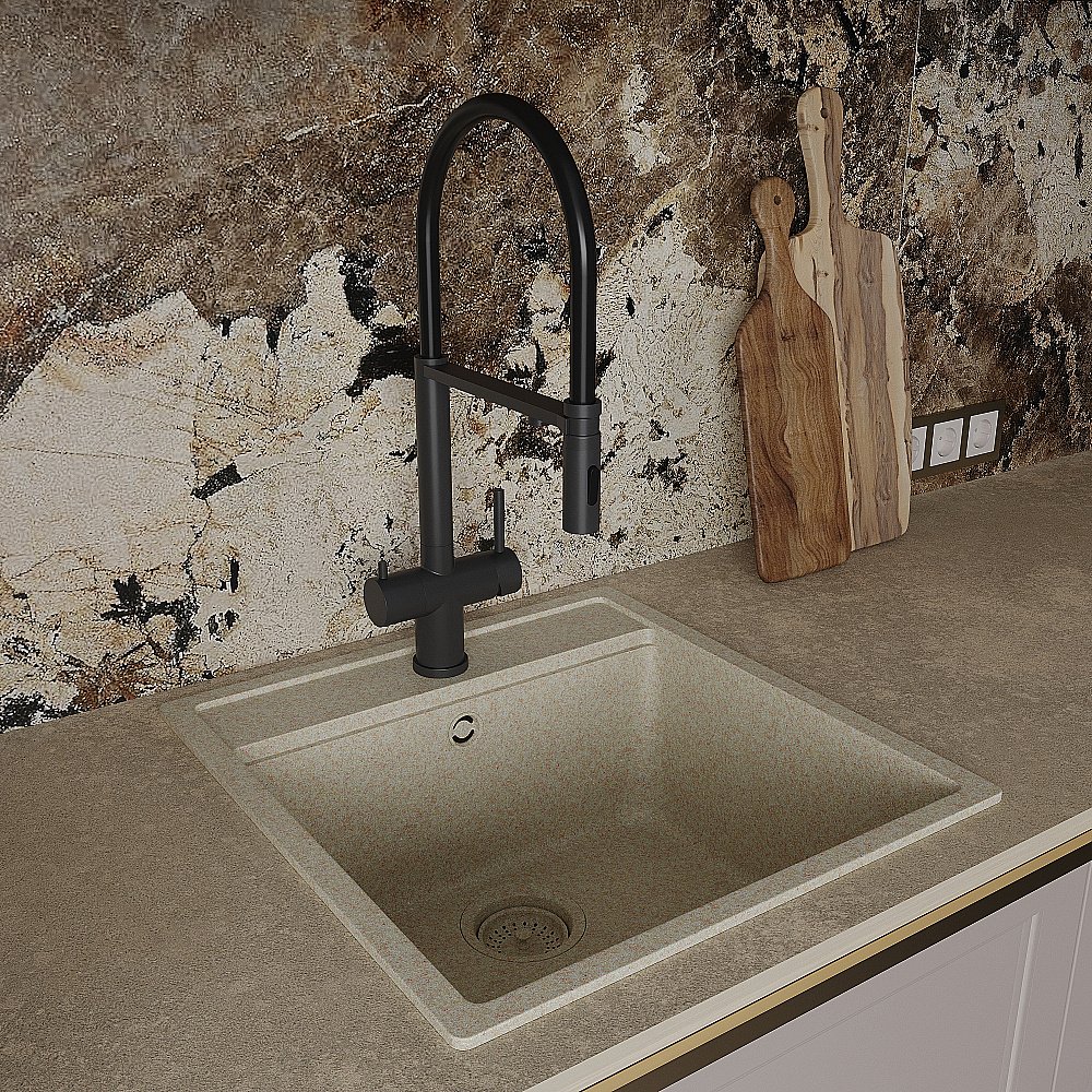 Смеситель для кухни Oliveeka K OL-458009-MB черный матовый купить в интернет-магазине сантехники Sanbest