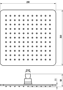 Верхний душ Ravak986.20BLM X070521 черный матовый купить в интернет-магазине сантехники Sanbest
