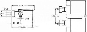 Смеситель для ванны Jacob Delafon COMPOSED E73110-CP хром купить в интернет-магазине сантехники Sanbest