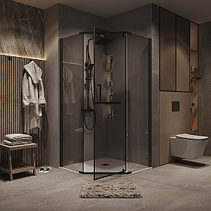 Душевой уголок Grossman Pragma 90х90 302.K33.03.9090.21.10 стекло тонированное/профиль черный матовый купить в интернет-магазине Sanbest