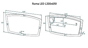 Зеркало Art&Max ROMA AM-Rom-1200-700-DS-F в ванную от интернет-магазине сантехники Sanbest