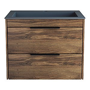 Тумба с раковиной Vincea Chiara 2D 60 VMC-2C2600CO/VCB-13600G тёмный дуб/раковина серая для ванной в интернет-магазине Sanbest