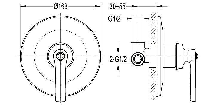 Смеситель для душа Cezares LIBERTY-DIM купить в интернет-магазине сантехники Sanbest