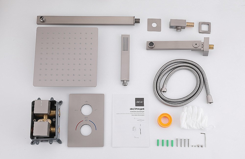 Душевая система ABBER Daheim AF8250SP сатин купить в интернет-магазине сантехники Sanbest