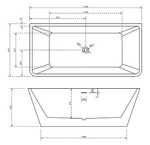 Ванна акриловая отдельностоящая ABBER AB9212-1.7 170x80 купить в интернет-магазине Sanbest