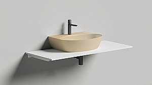 Раковина Salini ALDA WALL 03 140323MF 71 из искусственного камня S-Stone, матовая, цвет по RAL полностью купить в интернет-магазине Sanbest