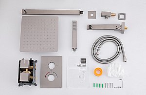 Душевая система ABBER Daheim AF8250SP сатин купить в интернет-магазине сантехники Sanbest