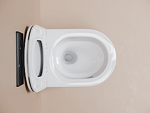 Унитаз подвесной Ceramica Nova Noe CN4011T белый, безободковый, с крышкой микролифт, слив торнадо купить в интернет-магазине Sanbest