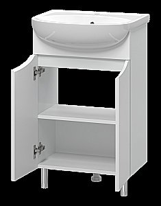 Тумба с раковиной Misty Смайл - 50 Э-Сма01050-031Пр белая для ванной в интернет-магазине Sanbest