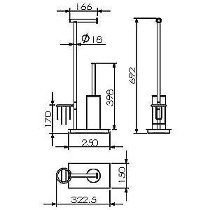 Стойка для ванной Langberger Burano 70281B купить в интернет-магазине сантехники Sanbest
