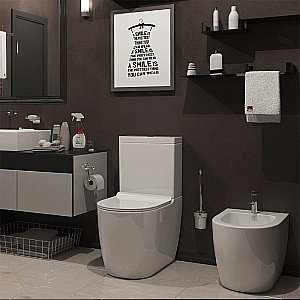 Унитаз-компакт Timo Kulo TK-401 безободковый, с бачком, с крышкой микролифт купить в интернет-магазине Sanbest