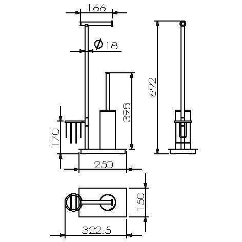 Стойка для ванной Langberger Burano 70281B купить в интернет-магазине сантехники Sanbest