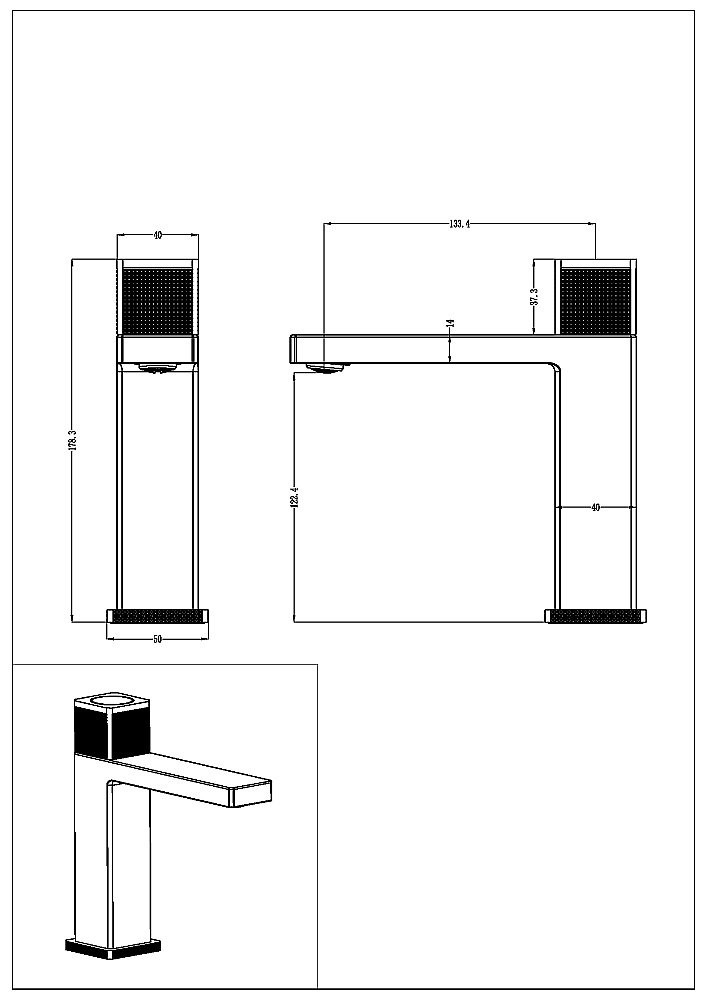 Смеситель для раковины Boheme Quad 159-SGM оружейная сталь купить в интернет-магазине сантехники Sanbest