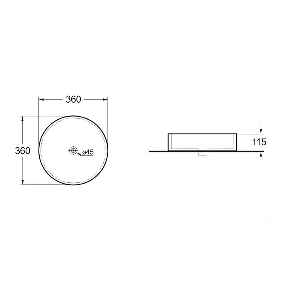 Раковина накладная Vincea 36 VBS-131 белая купить в интернет-магазине Sanbest
