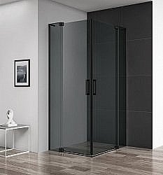 Душевой уголок Cezares Slider 95х95 SLIDER-A-2-90/100-GRIGIO-NERO стекло серое тонированное/профиль черный матовый купить в интернет-магазине Sanbest