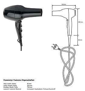 Фен Bemeta Hotel 945533168 черный купить в интернет-магазине сантехники Sanbest