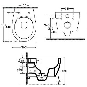 Унитаз подвесной Isvea Sentimenti Neo 10ARS1015I белый, безободковый купить в интернет-магазине Sanbest