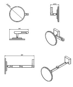 Зеркало косметическое Langberger Accessories 82185-3S купить в интернет-магазине сантехники Sanbest