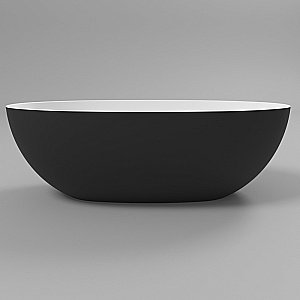 Ванна из искусственного камня WhiteCross Diamond 170x87 черный/белый матовый купить в интернет-магазине Sanbest