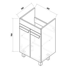 Тумба с раковиной Grossman НЕО-50 с дверцами белая для ванной в интернет-магазине Sanbest