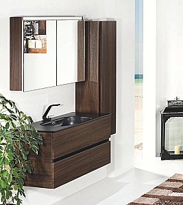 Тумба с раковиной Armadi Art Vallessi 80 дуб темный фактурный для ванной в интернет-магазине Sanbest