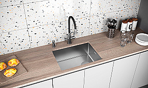 Кухонная мойка Paulmark NEXT-SLIM PM215442-BS брашированная сталь купить в интернет-магазине сантехники Sanbest