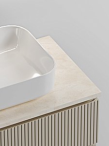 Тумба с раковиной Sancos SNOB T 80 со столешницей, бежевая матовая для ванной в интернет-магазине Sanbest