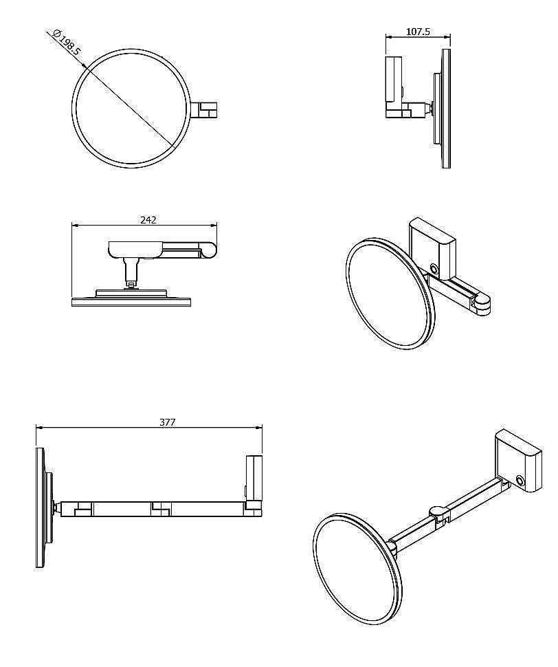 Зеркало косметическое Langberger Accessories 82185-3S купить в интернет-магазине сантехники Sanbest