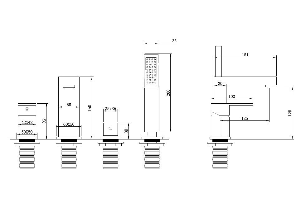 Смеситель для ванны ABBER Daheim AF8213SP сатин купить в интернет-магазине сантехники Sanbest