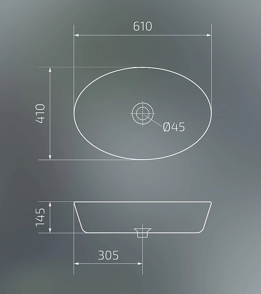 Раковина накладная Gid Lago 61 N9433 51148 белая купить в интернет-магазине Sanbest