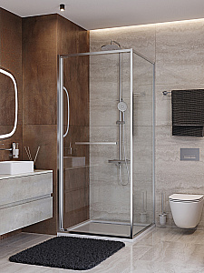 Душевой уголок Cezares LUX 80х80 A-FS-1-80-C-CR стекло прозрачное/профиль хром купить в интернет-магазине Sanbest
