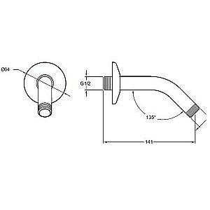Держатель верхнего душа Jacob Delafon E11626-CP купить в интернет-магазине сантехники Sanbest