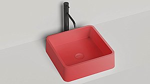 Раковина накладная Salini GLORIA 02 1102202MF 41,5 из искусственного камня S-Stone, матовая, цвет по RAL полностью купить в интернет-магазине Sanbest