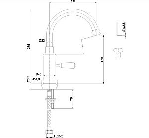 Смеситель для раковины Burlington T64 хром купить в интернет-магазине сантехники Sanbest