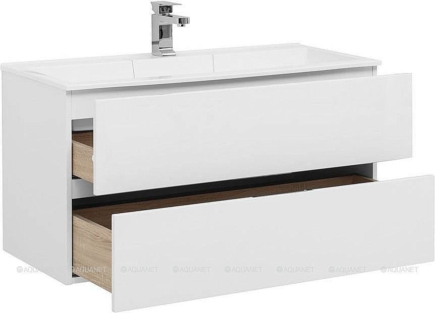 Тумба с раковиной Aquanet Алвита 235341 100 белый для ванной в интернет-магазине Sanbest