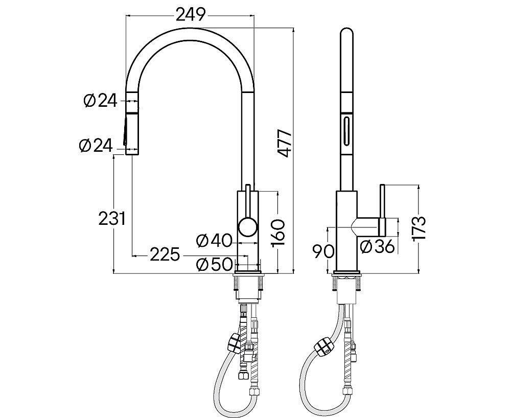 Смеситель для кухни Paulmark Senso Se215180-AN антрацит купить в интернет-магазине сантехники Sanbest
