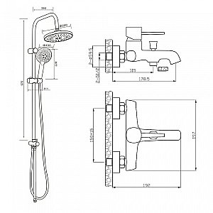 Душевая система Orange Karl M05-932w белый купить в интернет-магазине сантехники Sanbest