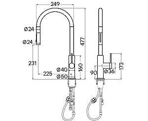 Смеситель для кухни Paulmark Senso Se215180-AN антрацит купить в интернет-магазине сантехники Sanbest