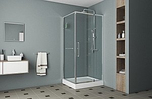 Душевой уголок Bravat LINE BS090.2116A 90х90 стекло прозрачное/профиль хром купить в интернет-магазине Sanbest