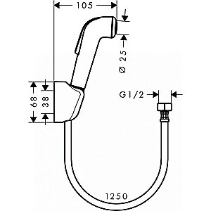 Гигиенический душ Hansgrohe 32127000 купить в интернет-магазине сантехники Sanbest