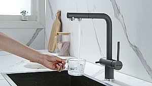 Смеситель для кухни Paulmark Serpentine Se213222-GRM серый металлик купить в интернет-магазине сантехники Sanbest