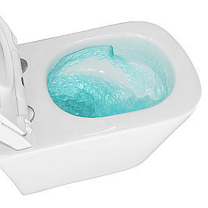 Унитаз подвесной Azario Vesper AZ-1373WH белый, безободковый, с крышкой микролифт, слив торнадо купить в интернет-магазине Sanbest