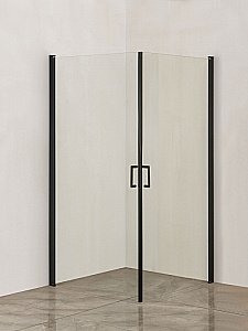 Душевой уголок Orange E04-090TB 90х90 стекло прозрачное/профиль черный купить в интернет-магазине Sanbest