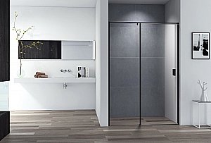 Душевая дверь Cezares URBAN-B-12-150-C-NERO 150 стекло прозрачное/профиль черный купить в интернет-магазине Sanbest