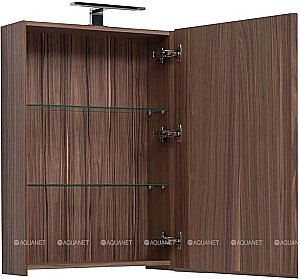 Зеркальный шкаф Aquanet Нью-Йорк 60 орех купить в интернет-магазине сантехники Sanbest